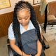 Sew in w cornrows