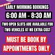 EARLY MORNING BOOKING