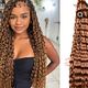 Long Curly Crochet Braids Hair Deep Wave Water Wave High Temperature Fiber Hair Bulk Black Girls New Year Hairstyles