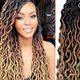 1pc 35.56/45.72/60.96 cm Gypsy Locs Synthetic Crochet Hair Pre Looped, Faux Locs Crochet Braids Goddess Curly Wavy Locs Crochet Loc Hair for Women Hair Extensions 5 in 1