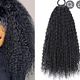 Synthetic Long Afro Ponytail Extension for Women, Featuring a Drawstring Design And Deep Curly Texture, Available in 50.8 cm And Color 1B.