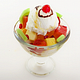 Fruit cocktail with ice  cream 