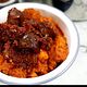 Yam pottage with sauce