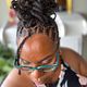 Palm roll and style (short locs)