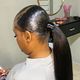 Straight hair ponytail