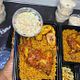 Jollof Rice served with Fried Beef/ Goat Meat/ Chicken