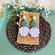 Shell green & Purple earrings