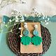 Green shell earrings