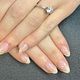 Infill GelX with BIAB French tip design or cat eye gel or powder shimmer