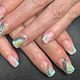 GelX Extensions with nail art/stickers and gems