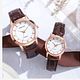 Complet montre pour couple - couleur marron
