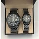 Complet montre pour couple - noir