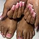 Short gel on tips & gel on toe tips