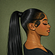 Sleek ponytail