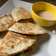 BBQ Chicken Quesadillas with "Spiked" BBQ Crema