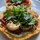 Skillet Shrimp Fajita Tostadas